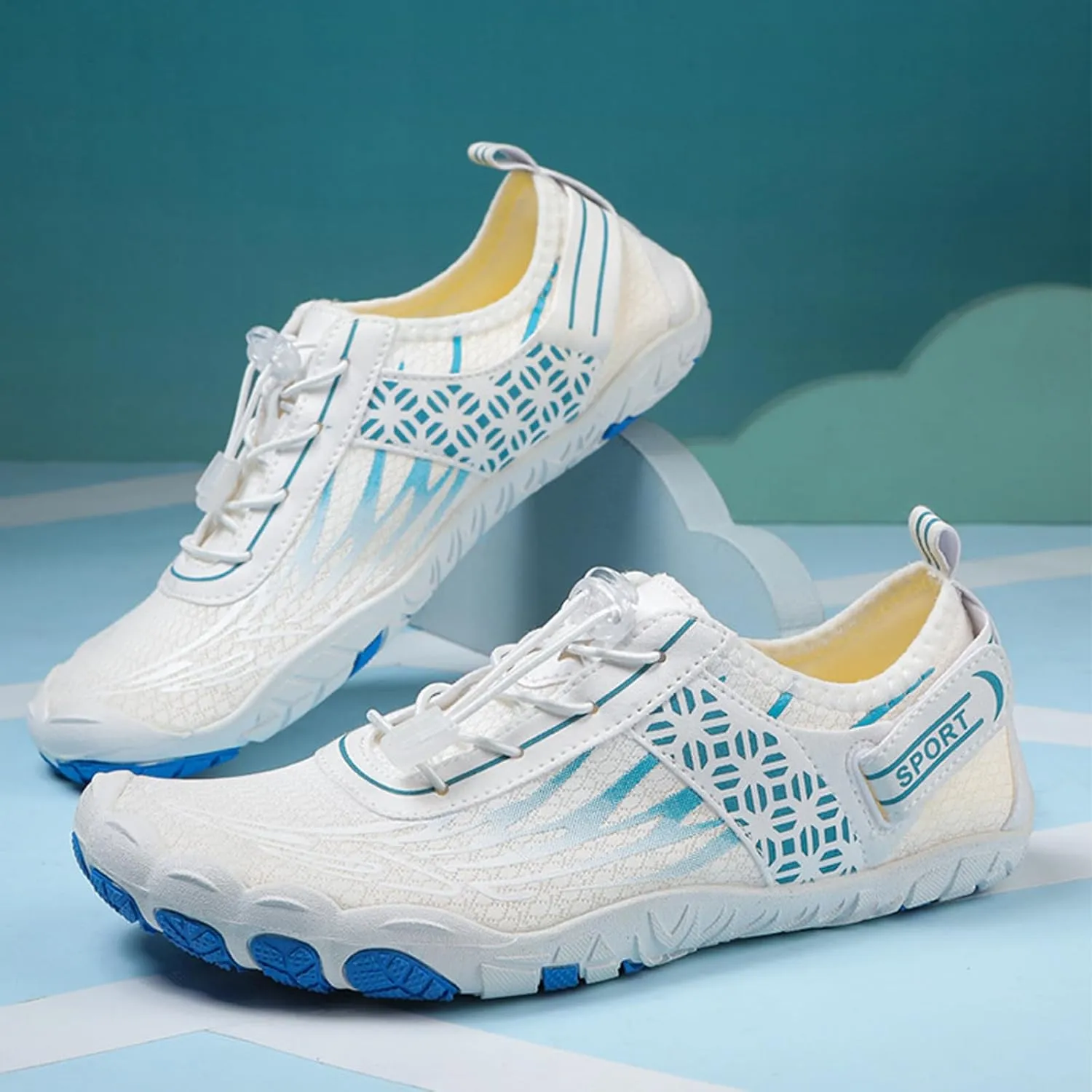 Arch Support Non Slip Minimalist Shoes for Men Breathable Elastic Fly Woven Mesh Sneaker Men's Recovery Shoes