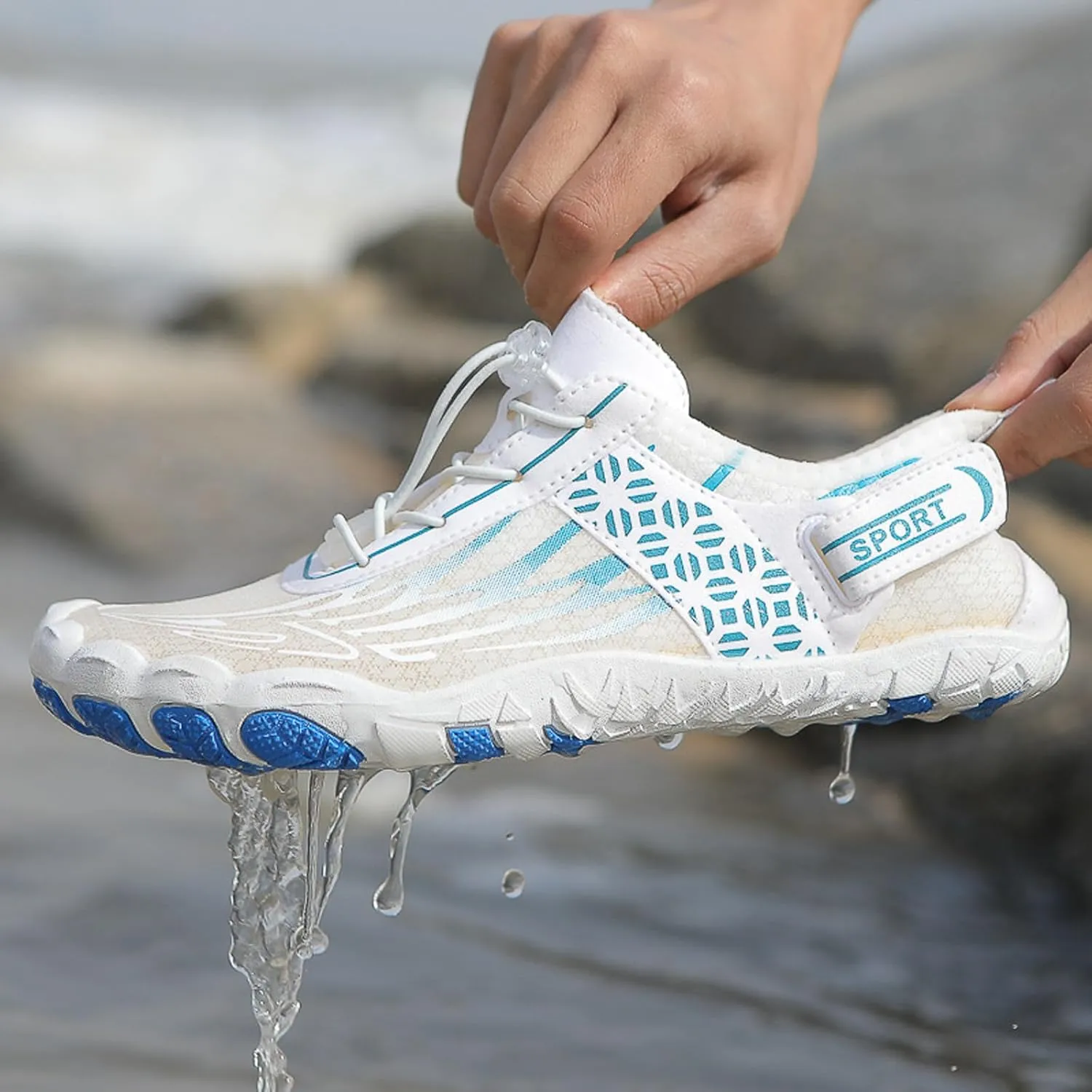 Arch Support Non Slip Minimalist Shoes for Men Breathable Elastic Fly Woven Mesh Sneaker Men's Recovery Shoes