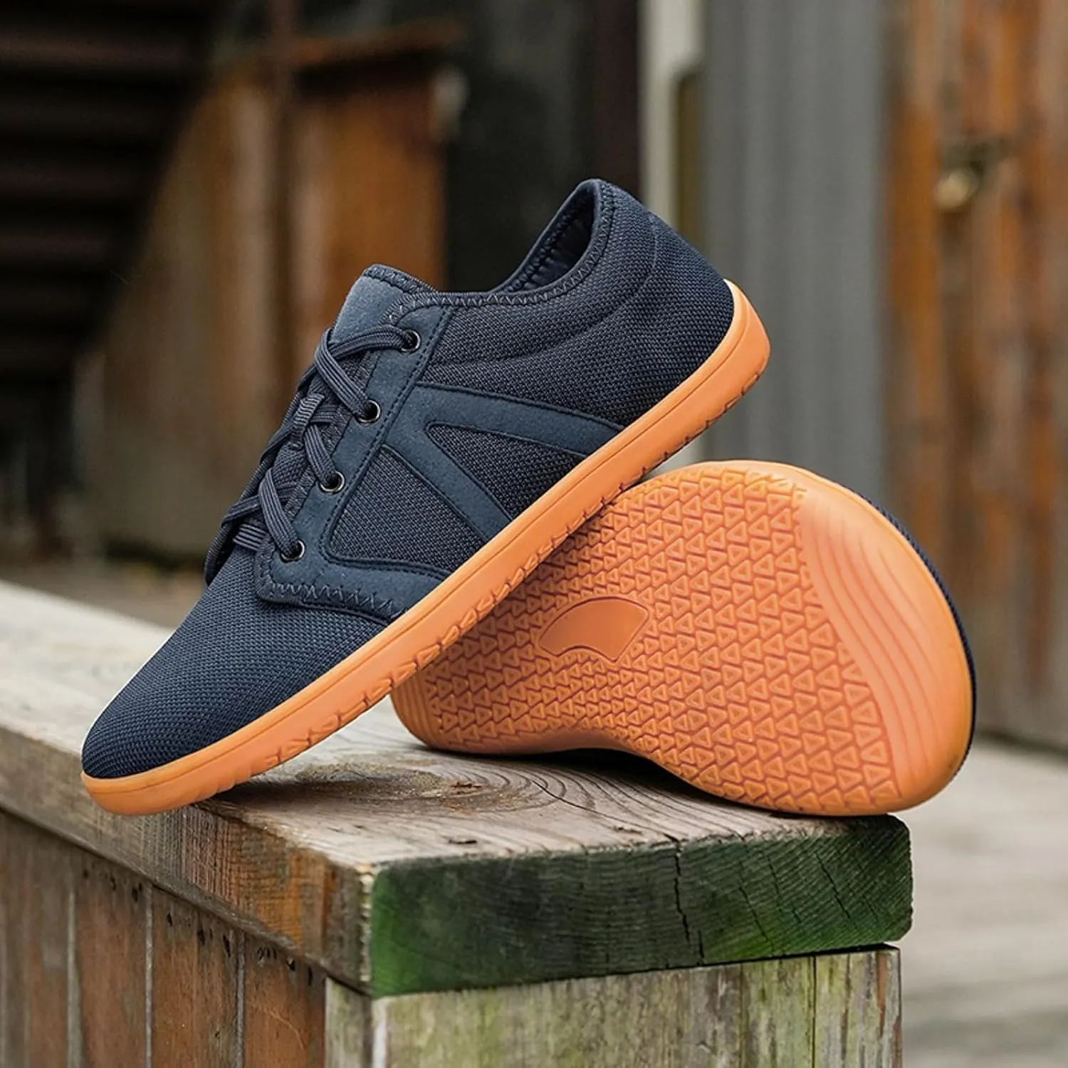 Arch Support Non Slip Minimalist Shoes for Men Breathable Elastic Fly Woven Mesh Sneaker Non Slip Walking Shoes