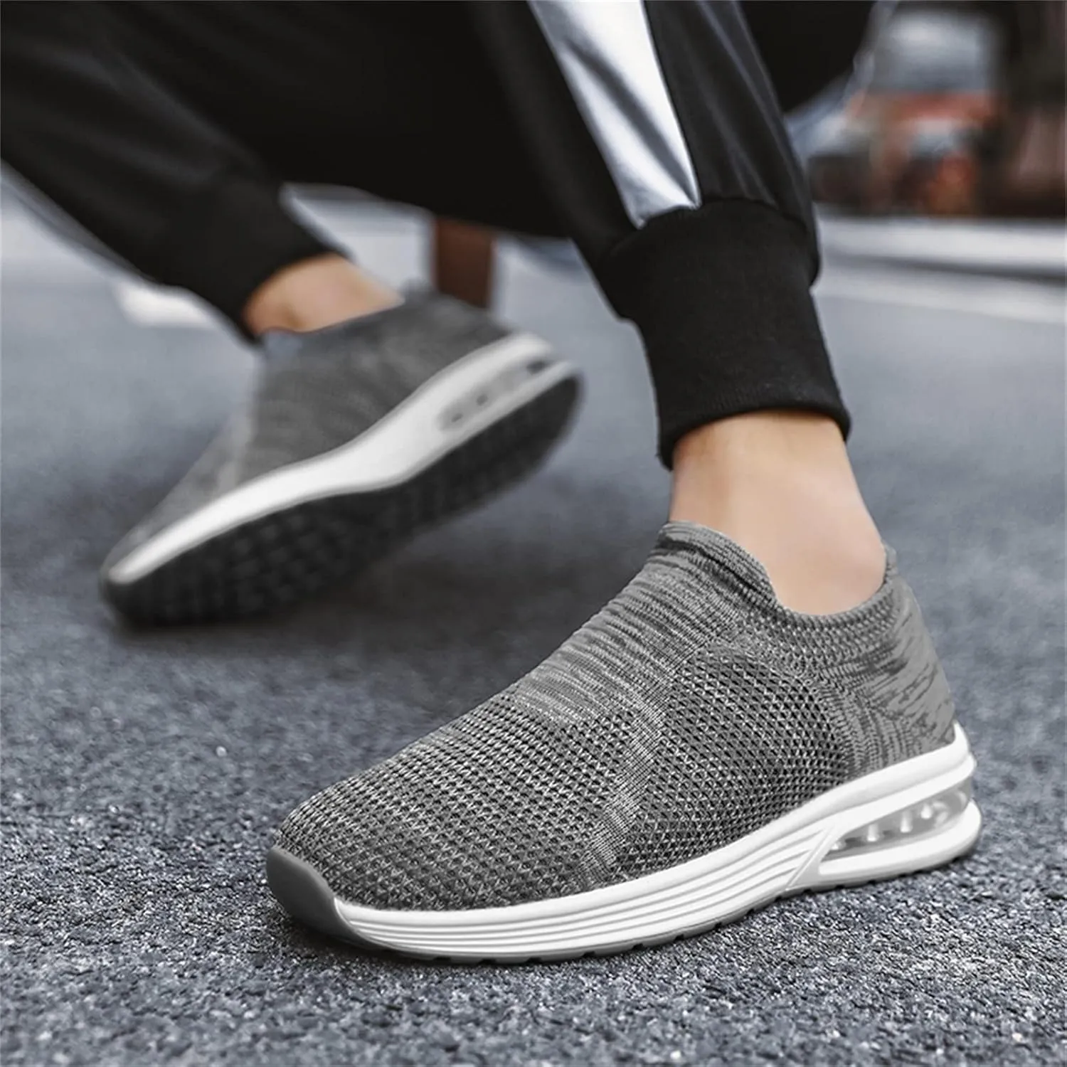 Arch Support Sports Shoes for Men Breathable Elastic Fly Woven Mesh Sneaker Arch Support Walking Shoes for Men
