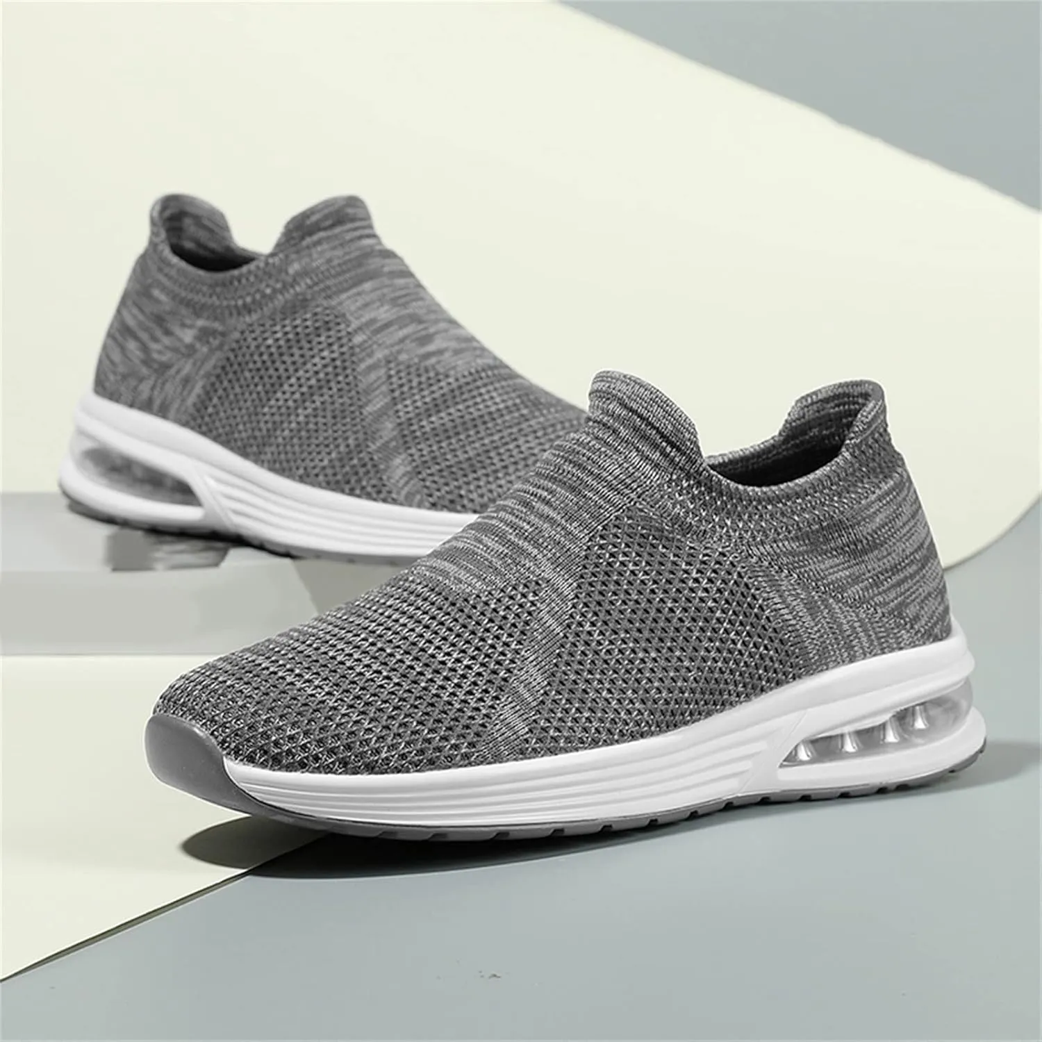 Arch Support Sports Shoes for Men Breathable Elastic Fly Woven Mesh Sneaker Arch Support Walking Shoes for Men