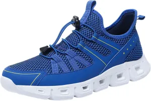 Athletic Fashion Sneakers for Men Breathable Elastic Fly Woven Mesh Sneaker Men's Lightweight Cushion Sneakers