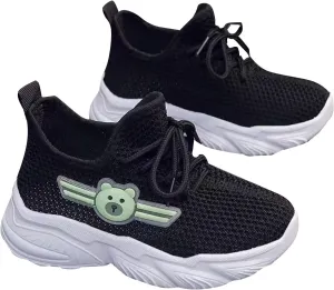 Big Kids Boys Mesh Sneaker Breathable Running Sport Shoes Childrens Lace-Up Bear Non Slip Shoes Light Comfy Casual