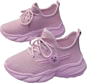 Big Kids Boys Mesh Sneaker Breathable Running Sport Shoes Childrens Lace-Up Bear Non Slip Shoes Light Comfy Casual