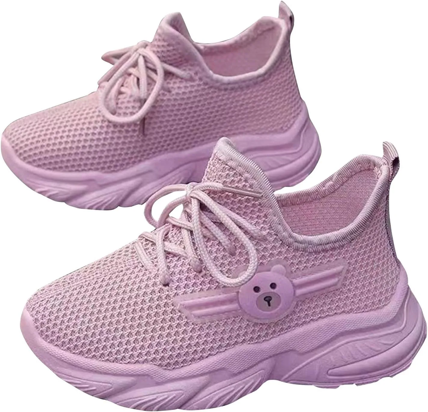 Big Kids Boys Mesh Sneaker Breathable Running Sport Shoes Childrens Lace-Up Bear Non Slip Shoes Light Comfy Casual