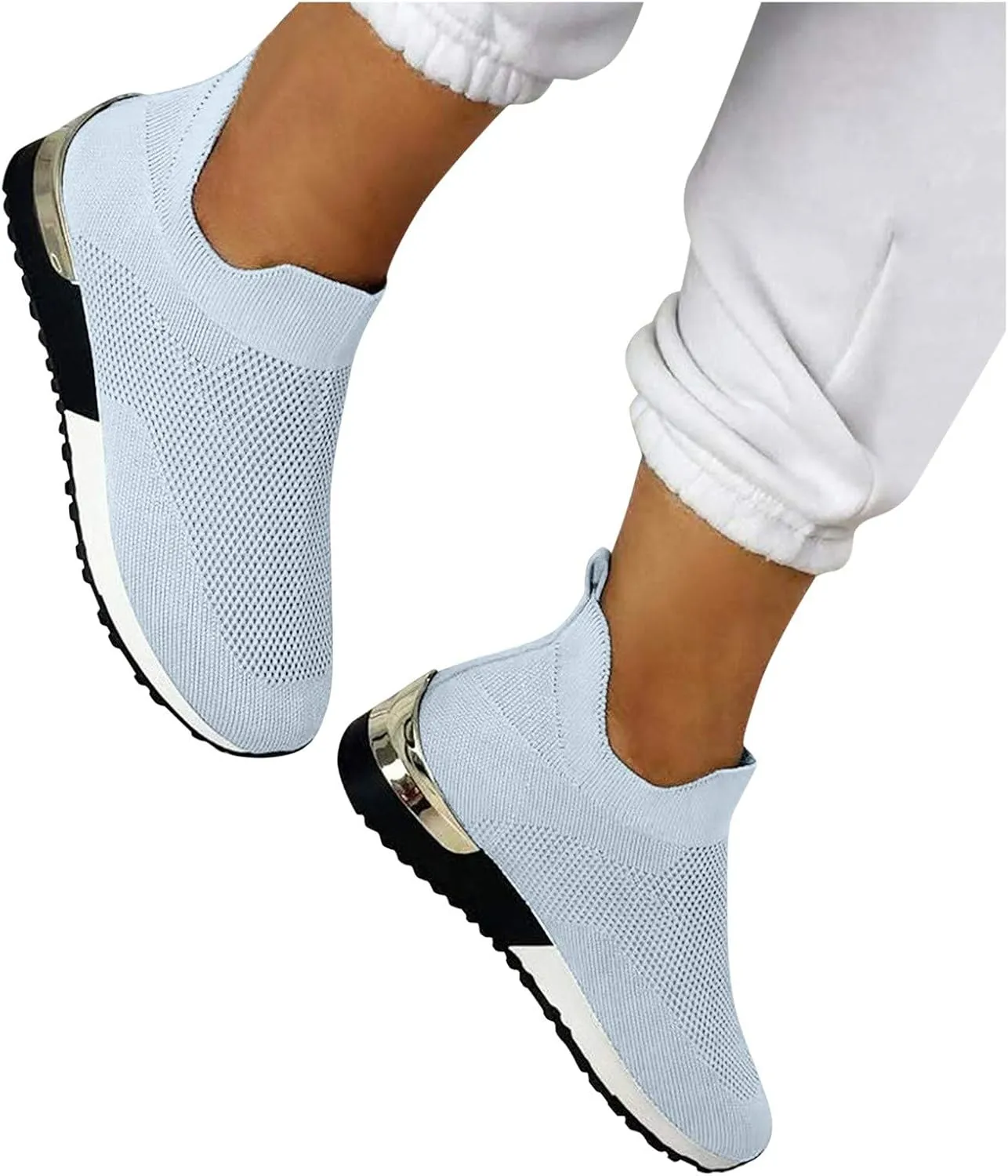 Black Platform Tennis Shoes for Women Slip On Sneakers Women Arch Support Platform Womens Casual Shoes Slip Ons with Arch Support Women's Sneakers Womens Black Sneakers Size 7w
