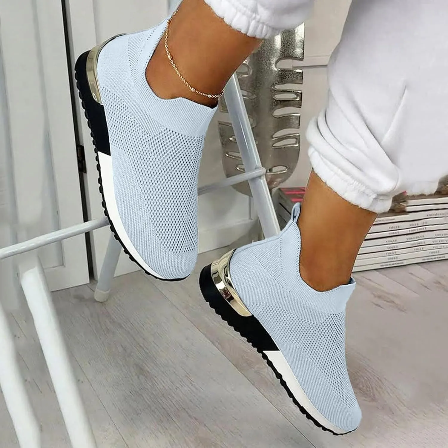 Black Platform Tennis Shoes for Women Slip On Sneakers Women Arch Support Platform Womens Casual Shoes Slip Ons with Arch Support Women's Sneakers Womens Black Sneakers Size 7w