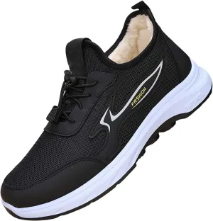 Boots for Women Warm Casual Trainers Breathable Flat Bottom Casual Shoes Women's Vintage Leather Zipper High Snow Boots