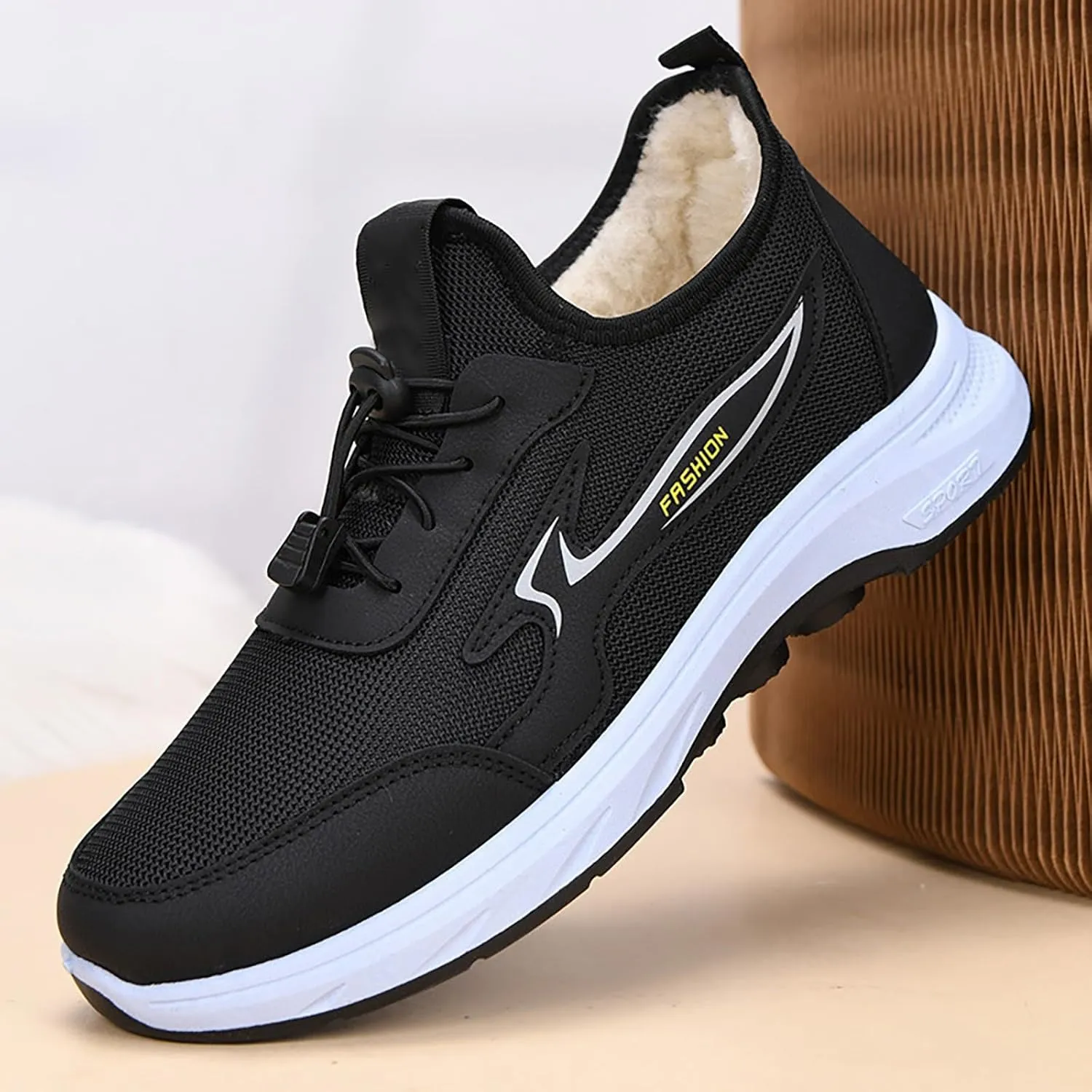 Boots for Women Warm Casual Trainers Breathable Flat Bottom Casual Shoes Women's Vintage Leather Zipper High Snow Boots