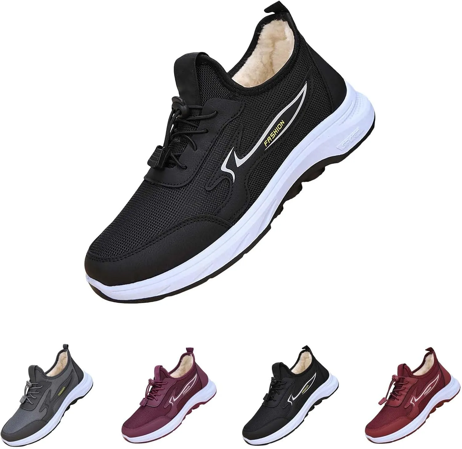 Boots for Women Warm Casual Trainers Breathable Flat Bottom Casual Shoes Women's Vintage Leather Zipper High Snow Boots