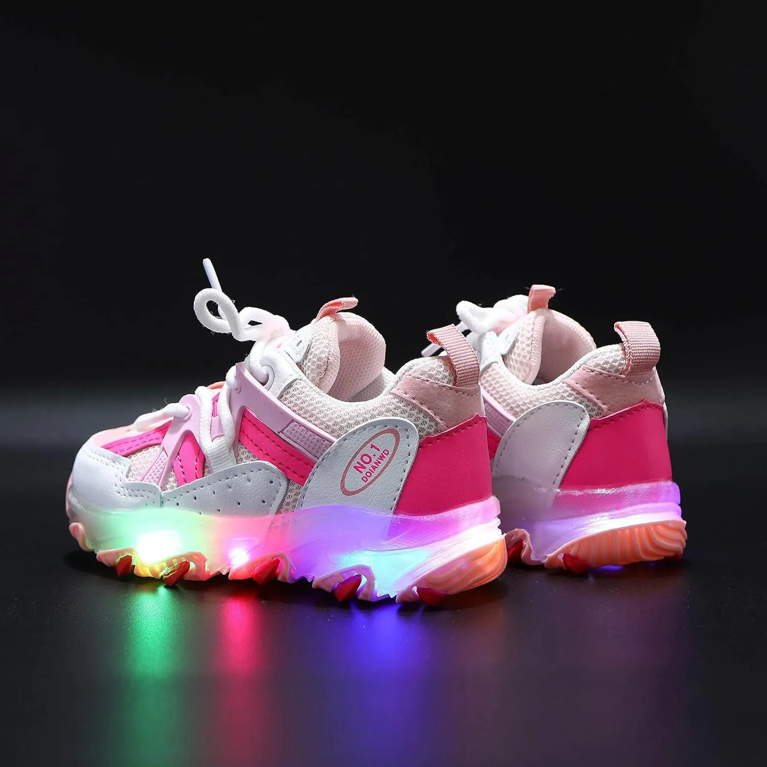Breathable Lace Light up Sneakers for Kids Toddler Ankle Outdoor Running Sport Non Slip Shoes Lightweight Comfy Fashion