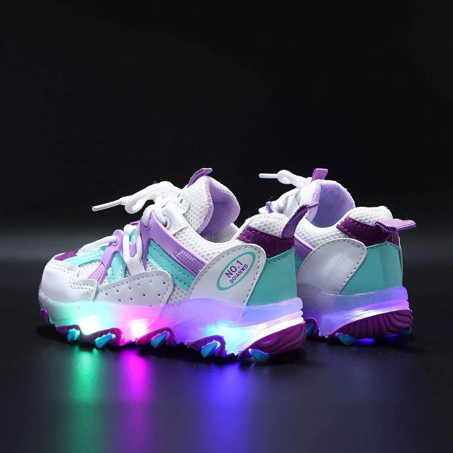 Breathable Lace Light up Sneakers for Kids Toddler Ankle Outdoor Running Sport Non Slip Shoes Lightweight Comfy Fashion