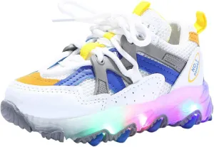 Breathable Lace Light up Sneakers for Kids Toddler Ankle Outdoor Running Sport Non Slip Shoes Lightweight Comfy Fashion