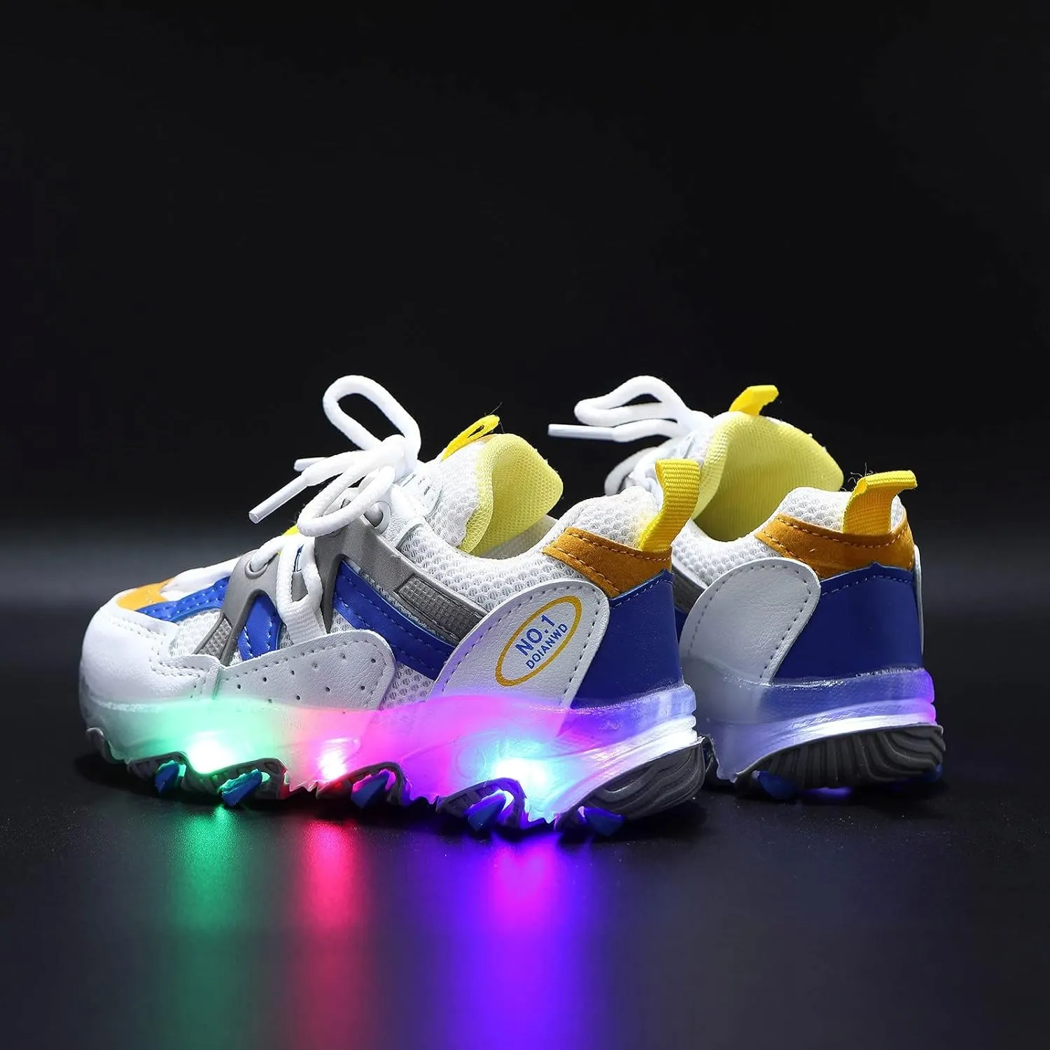 Breathable Lace Light up Sneakers for Kids Toddler Ankle Outdoor Running Sport Non Slip Shoes Lightweight Comfy Fashion
