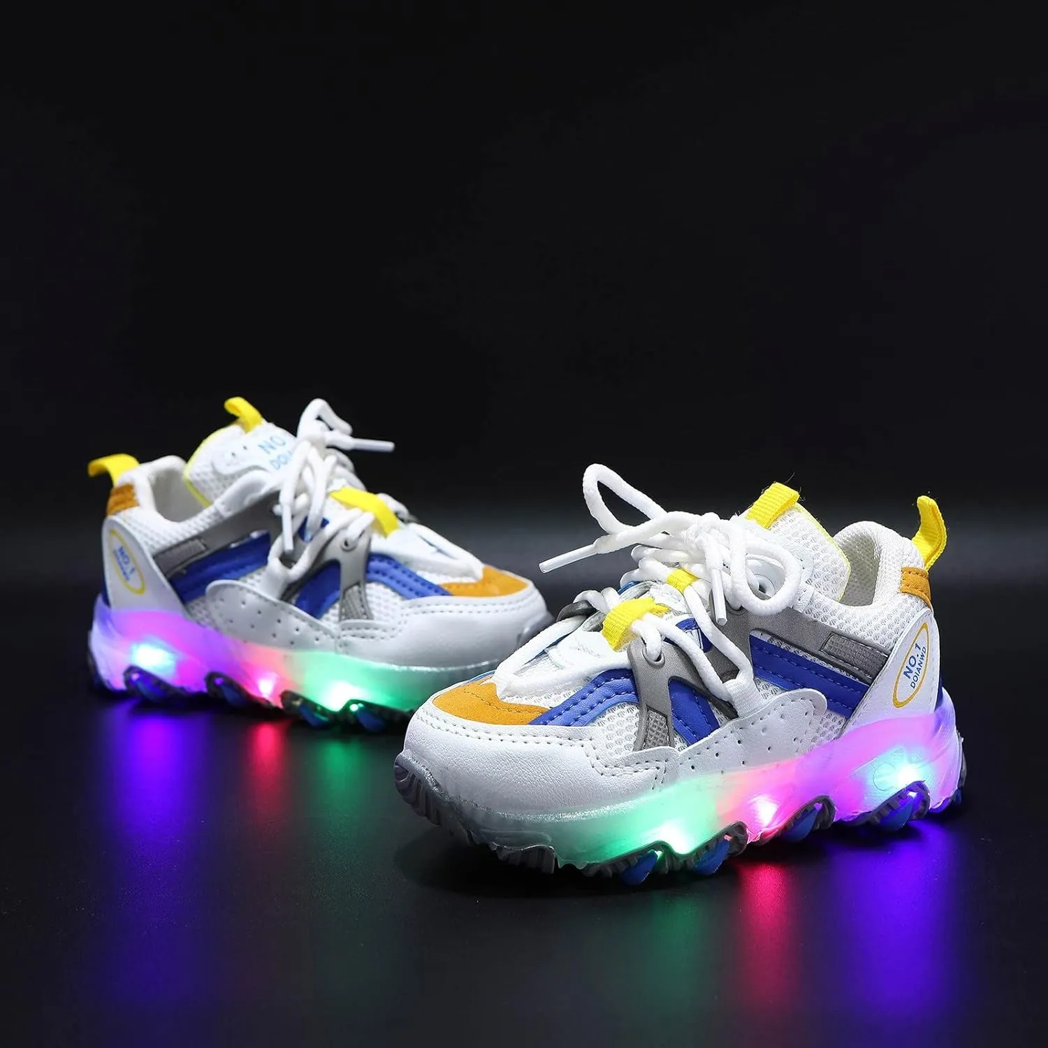 Breathable Lace Light up Sneakers for Kids Toddler Ankle Outdoor Running Sport Non Slip Shoes Lightweight Comfy Fashion