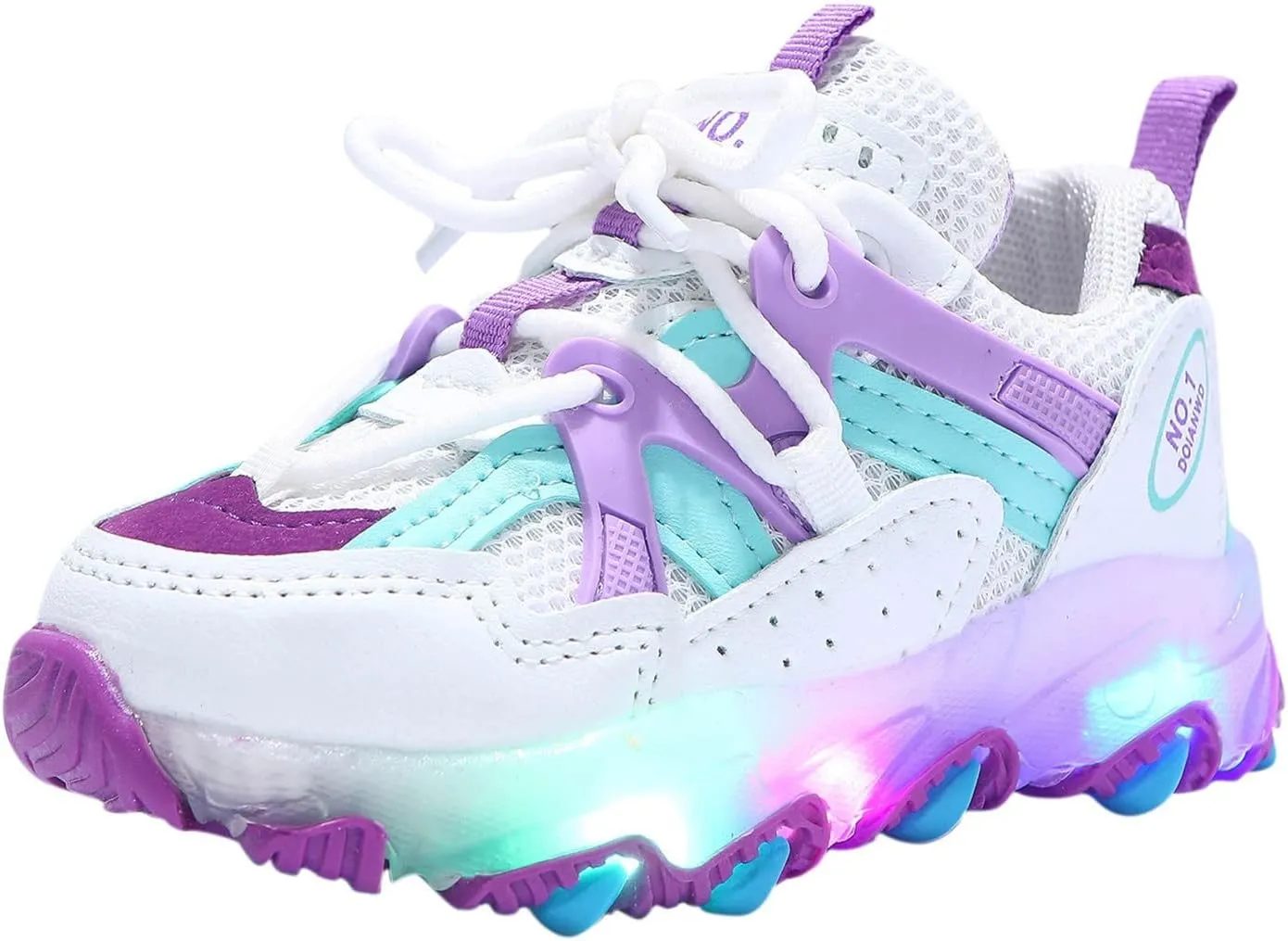Breathable Lace Light up Sneakers for Kids Toddler Ankle Outdoor Running Sport Non Slip Shoes Lightweight Comfy Fashion
