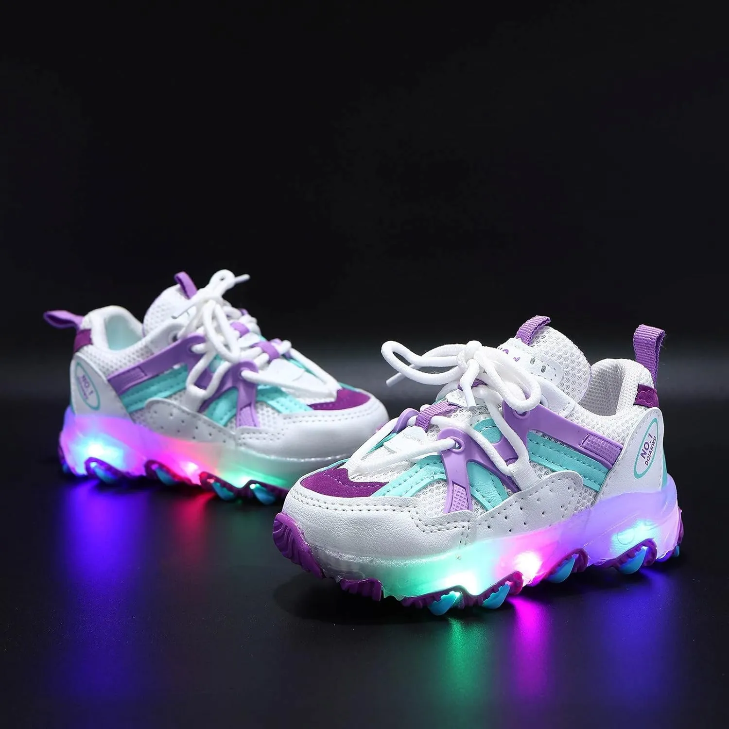 Breathable Lace Light up Sneakers for Kids Toddler Ankle Outdoor Running Sport Non Slip Shoes Lightweight Comfy Fashion