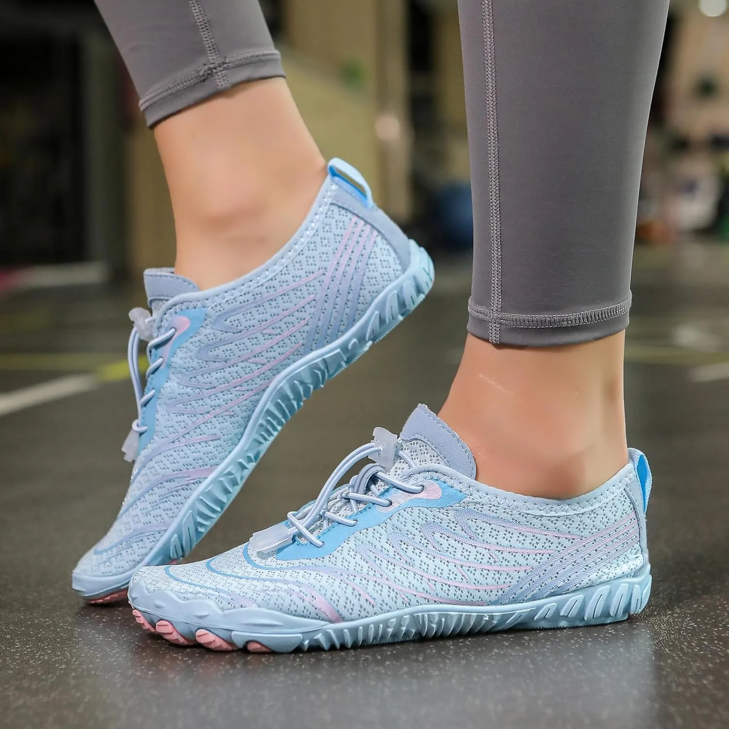 Casual Barefoot Shoes Women Quick Dry Beach Shoes for Walking, Running, Hiking, Yoga Exercise Grounded Footwear Wide Toe Box Low Top Sneakers Breathable Water Socks Lightweight Footwear Summer Shoe