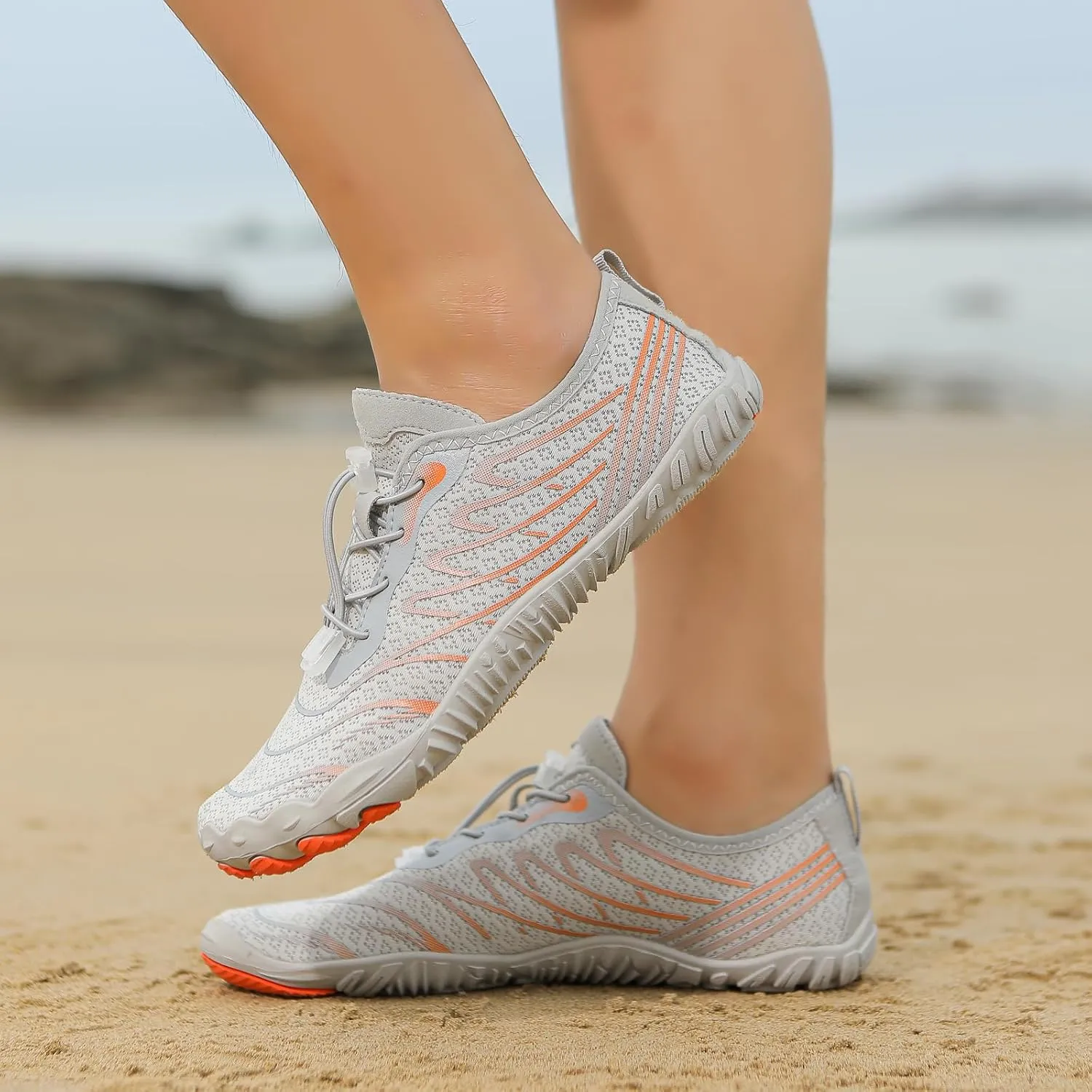 Casual Barefoot Shoes Women Quick Dry Beach Shoes for Walking, Running, Hiking, Yoga Exercise Grounded Footwear Wide Toe Box Low Top Sneakers Breathable Water Socks Lightweight Footwear Summer Shoe