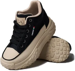 Chunky Sneakers for Women,Platform White Mesh Dad Walking Shoes,Comfortable Breathable Casual Fashion Running Shoes,Black,Size 7.5