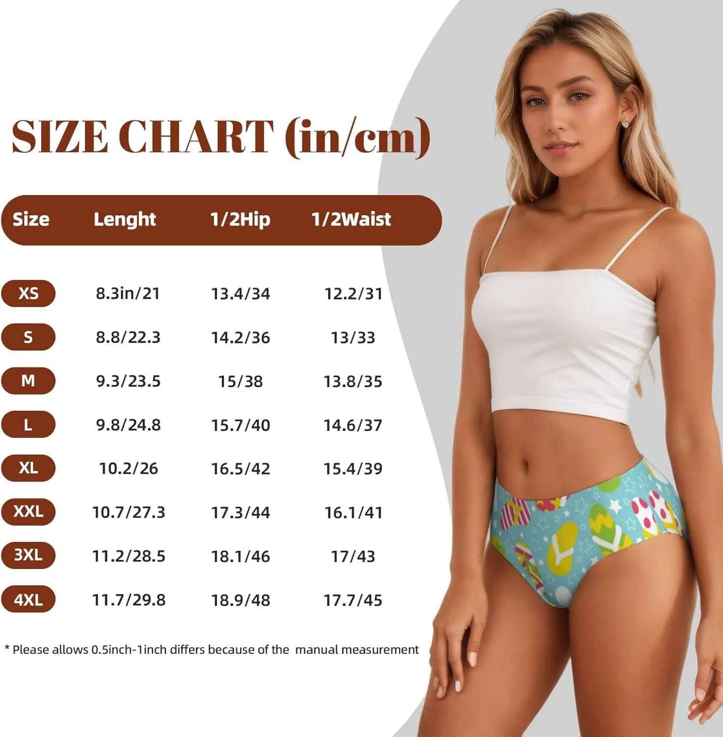 Colorful Flip Flops Stars Women'S Brief Stretchy Underwear Breathable Hipster Panties For Ladies