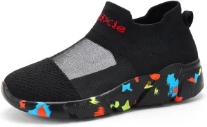 DESESE Men's Transparent Mesh Lightweight Socks Sneakers Breathable Knitted Casual Sneakers Arch Support Non-Slip Loafers,Summer Slip-on Walking Shoes