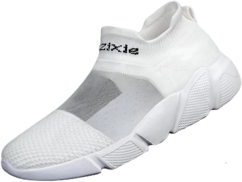 DESESE Men's Transparent Mesh Lightweight Socks Sneakers Breathable Knitted Casual Sneakers Arch Support Non-Slip Loafers,Summer Slip-on Walking Shoes