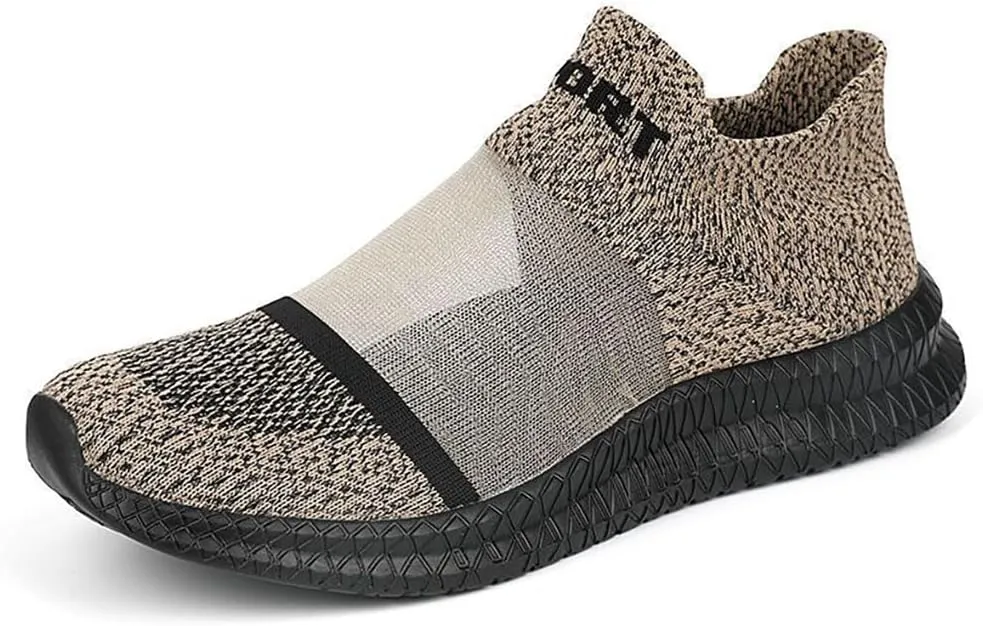 DESESE Men's Transparent Mesh Lightweight Socks Sneakers Breathable Knitted Casual Sneakers Arch Support Non-Slip Loafers,Summer Slip-on Walking Shoes
