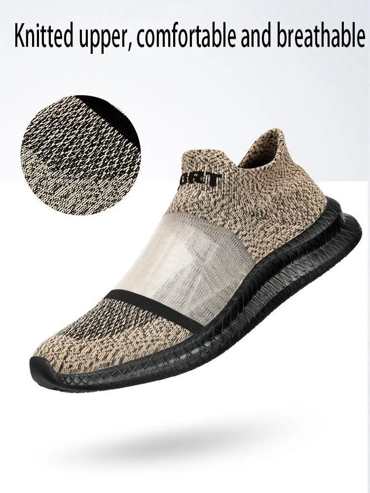 DESESE Men's Transparent Mesh Lightweight Socks Sneakers Breathable Knitted Casual Sneakers Arch Support Non-Slip Loafers,Summer Slip-on Walking Shoes