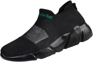 DESESE Men's Transparent Mesh Lightweight Socks Sneakers Breathable Knitted Casual Sneakers Arch Support Non-Slip Loafers,Summer Slip-on Walking Shoes