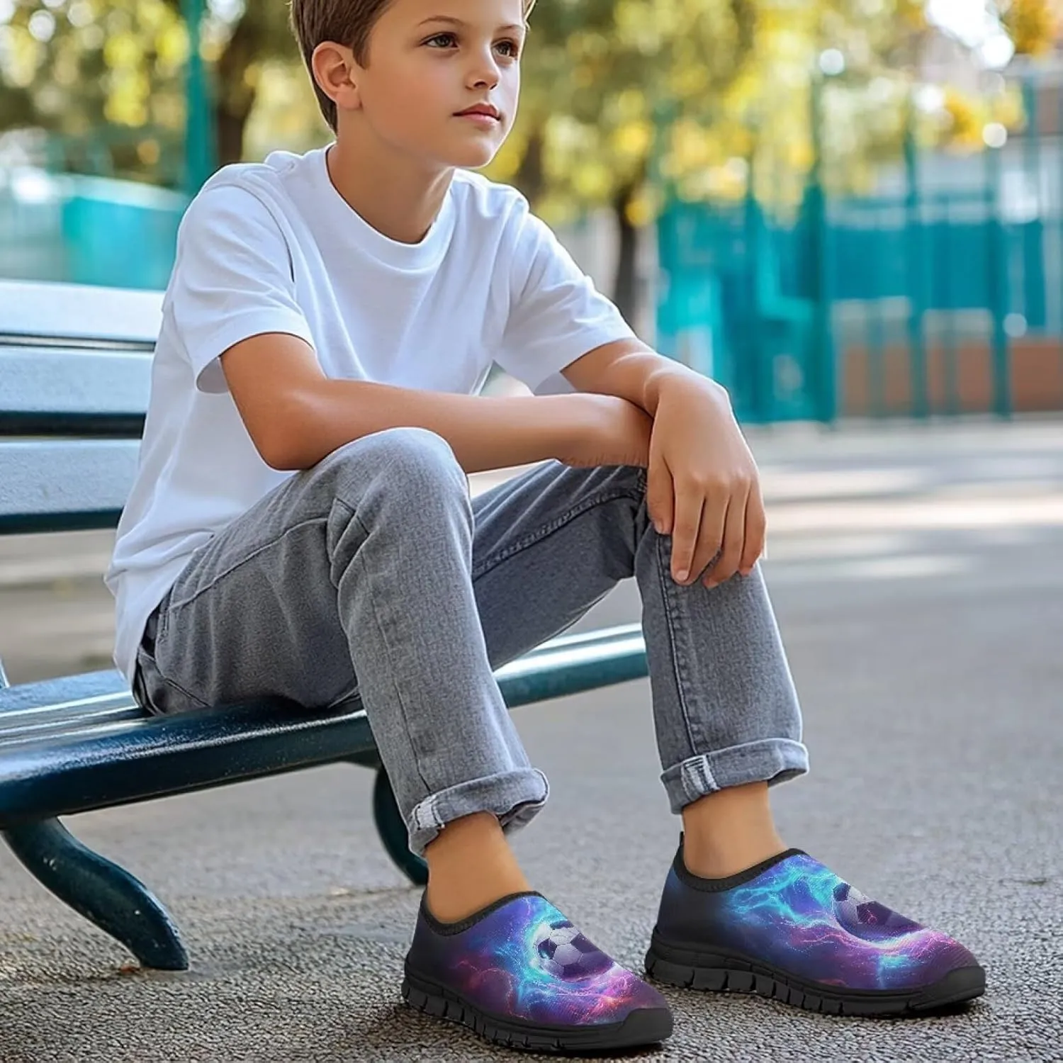 Doojoayie Boys Slip On Sneakers Breathable for Active Child Summer Sport Shoes