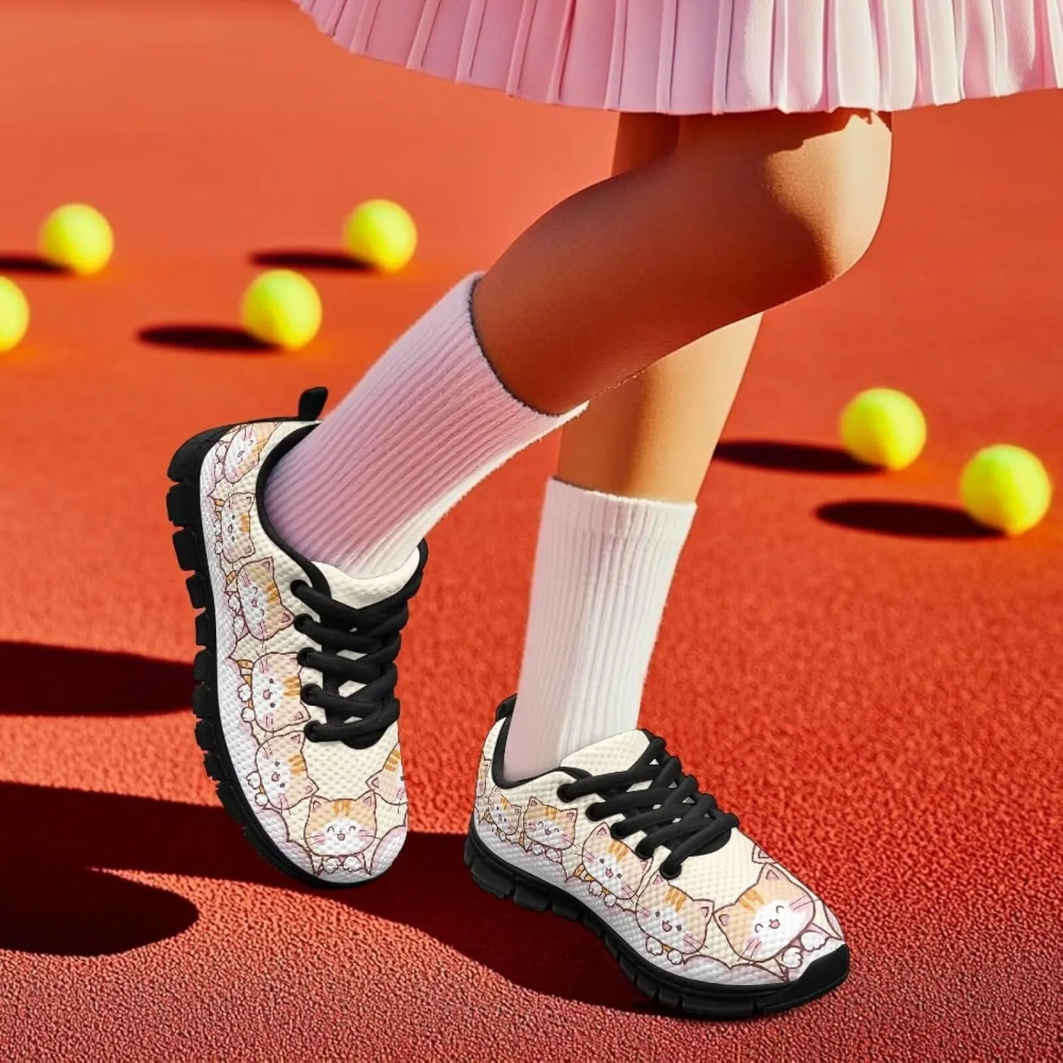 Doojoayie Cute Shoes for Girls Non-Slip Running Sneakers for Daily Causal