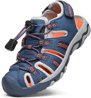 DREAM PAIRS Boys Girls Summer Outdoor Athletic Sport Sandals Walking Hiking Hook and Loop Adjustable Multicolor for Toddler/Little/Big Kids