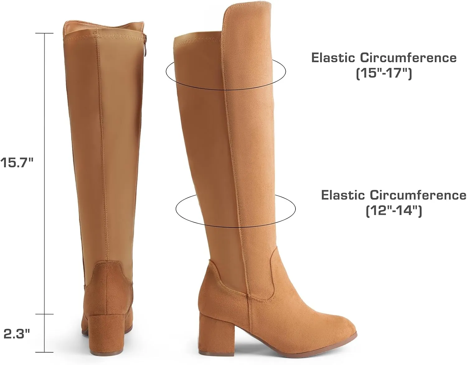 DREAM PAIRS Women's Knee High Stretchy Fashion Boots
