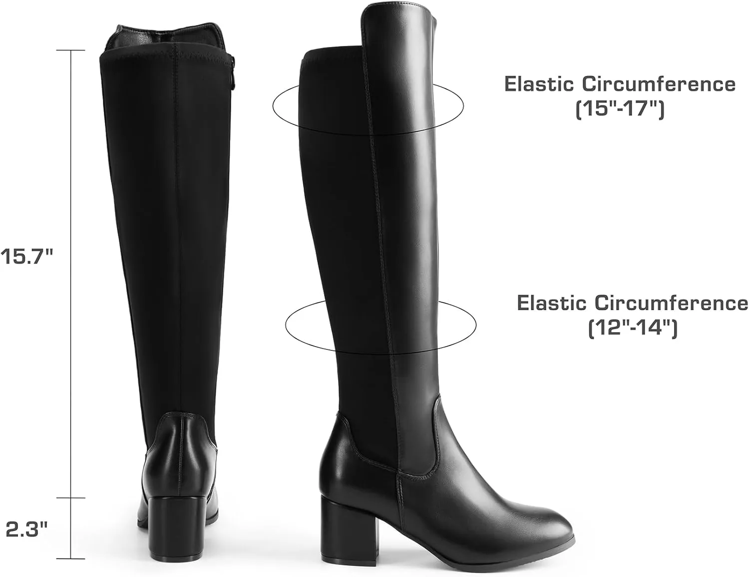 DREAM PAIRS Women's Knee High Stretchy Fashion Boots