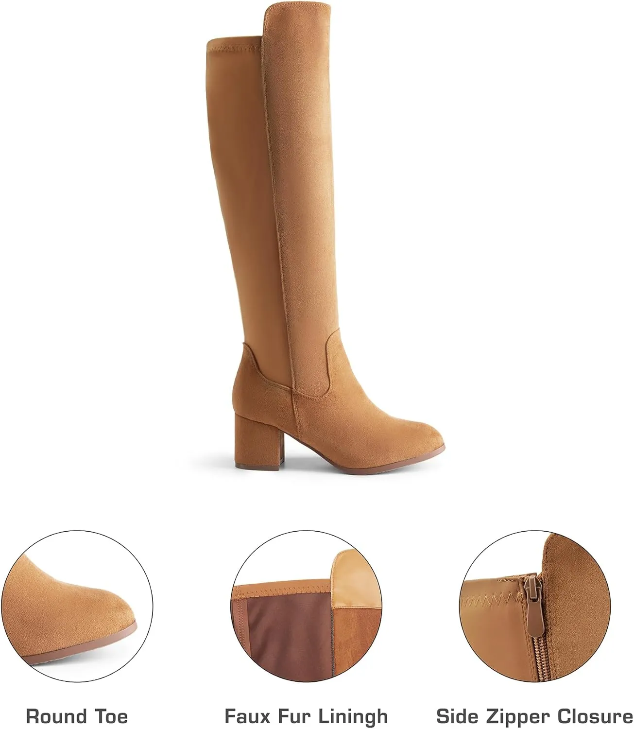 DREAM PAIRS Women's Knee High Stretchy Fashion Boots