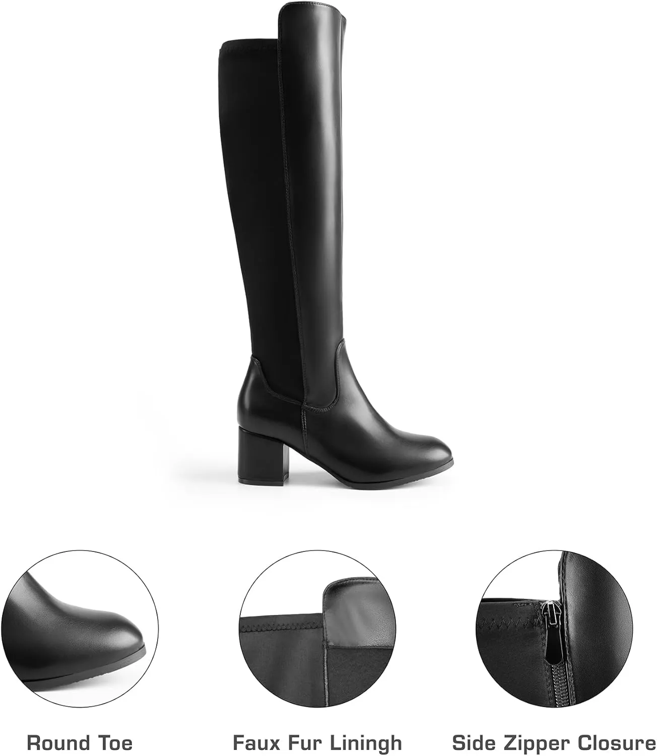 DREAM PAIRS Women's Knee High Stretchy Fashion Boots