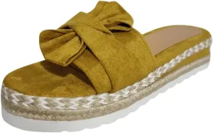 Eduavar Sandals for Women Dressy Summer, Womens Sandals Dressy Breathable Open Toe Bow Sandals Women Weave Flat Beach Sandals