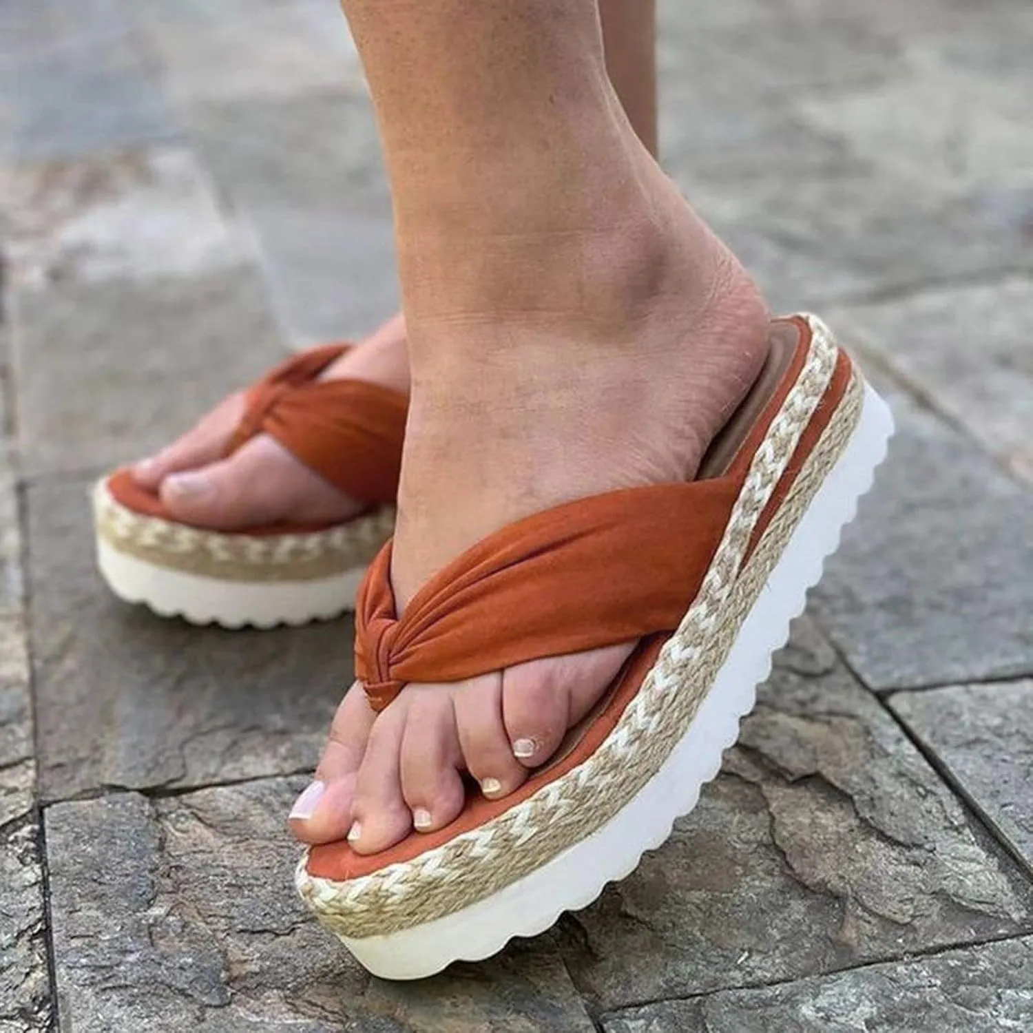 Eduavar Sandals for Women Dressy Summer, Women's Sandals Summer Beach Breathable Sandals Flip Flops Comfy Platform Sandals
