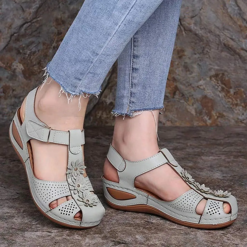 Eduavar Sandals Women Dressy Summer, Womens Sandals Dressy Hollow Sole Platform Sandals Casual Round Toe Walking Shoes