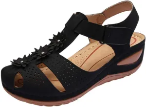 Eduavar Sandals Women Dressy Summer, Womens Sandals Dressy Hollow Sole Platform Sandals Casual Round Toe Walking Shoes