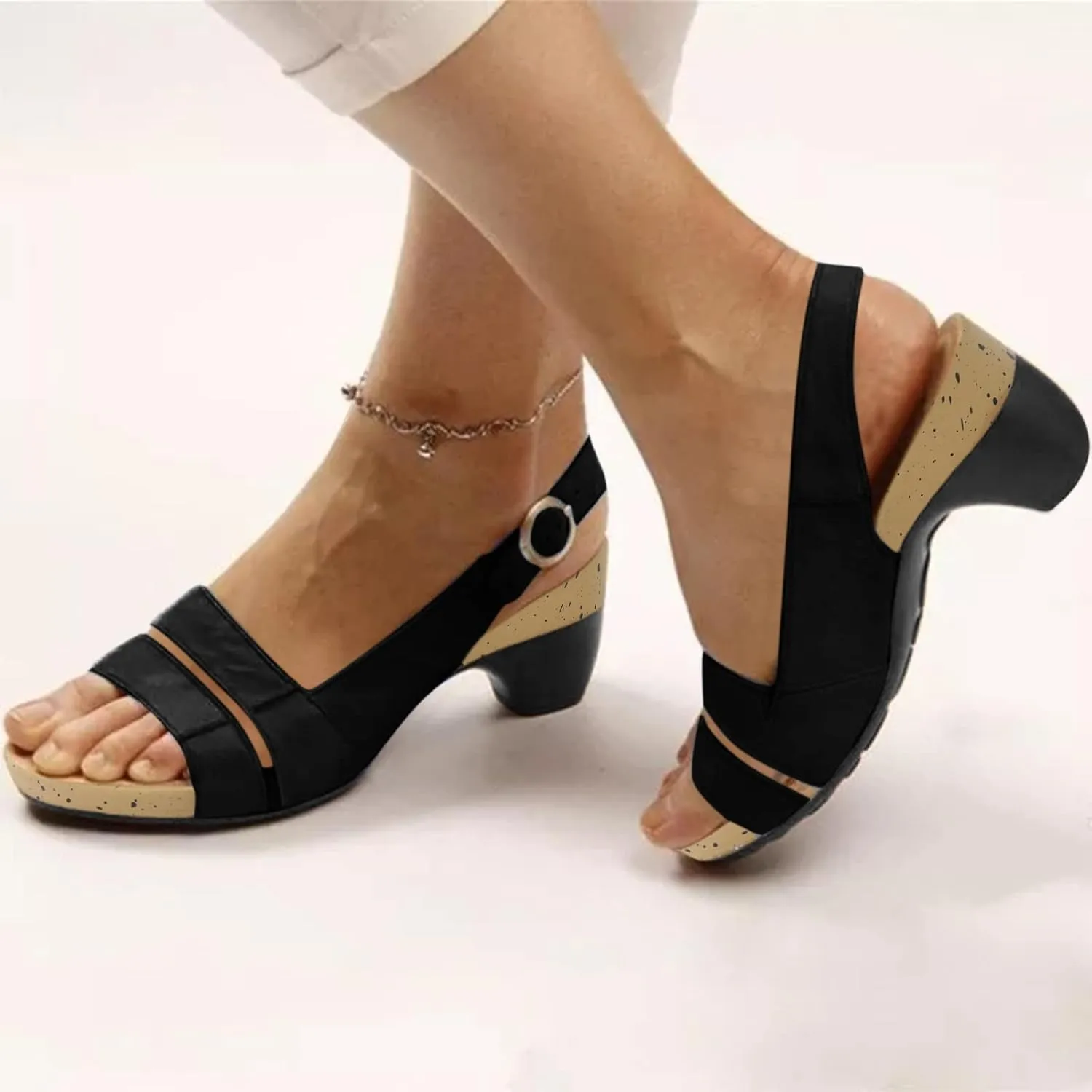 Eduavar Sandals Women Dressy Summer, Women's Sandals Wedge Sandals Ultra-Comfy Breathable Sandals Orthotic Sandals Women