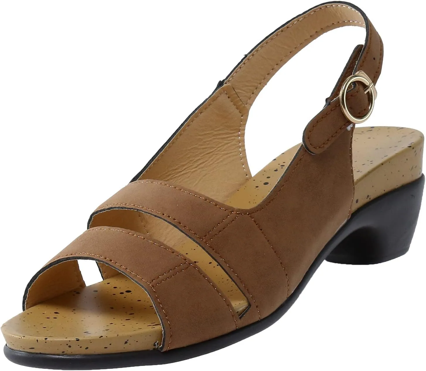 Eduavar Summer Sandals for Women, Orthopedic Sandals for Women Peep Toe Wedge Sandals Comfortable Ankle Strap Sandals