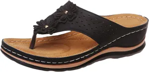 Eduavar Wedge Sandals for Women, Womens Sandals Dressy Summer Breathable Flip Flops Summer Beach Sandals Slippers