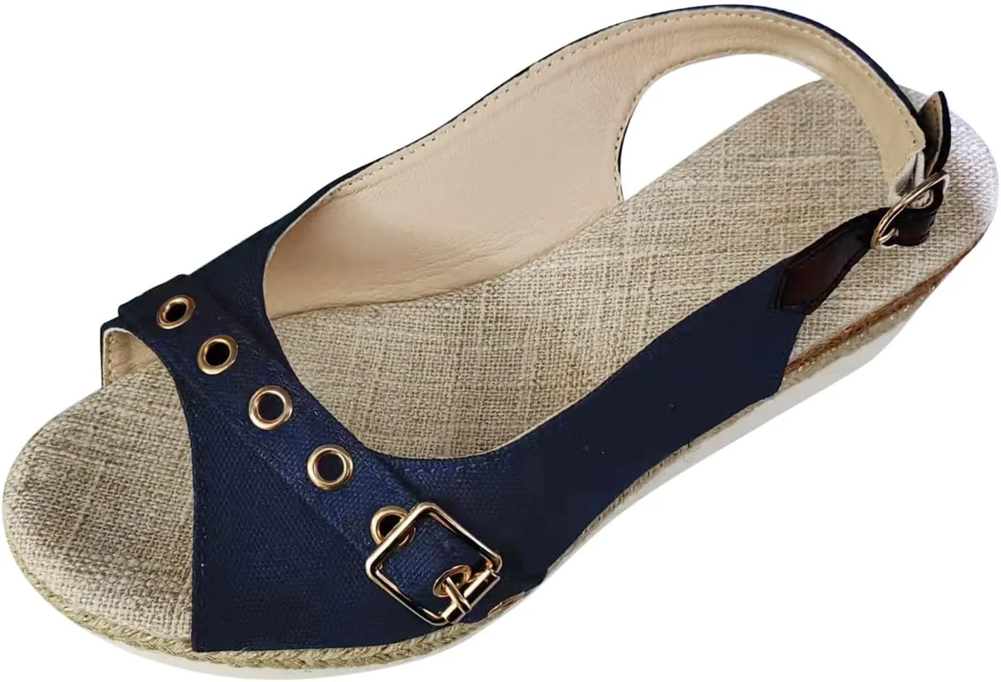 Eduavar Womens Wedge Sandals, Orthopedic Sandals for Women Peep Toe Platform Sandals Ankle Strap Comfy Sandals