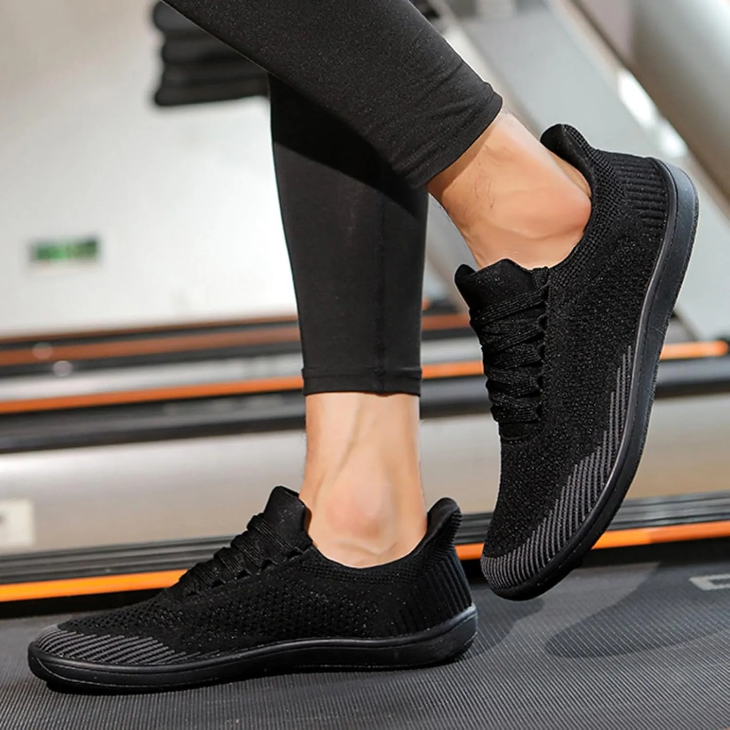 Fashion Sneakers for Men Lace-up Mesh Flat Bottom Soft Walking Running Shoes Comfortable Tennis Shoes Non Slip Casual Daily Wear Mens Sneakers