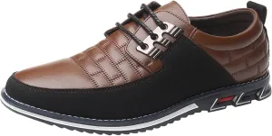 Fashion Style Men's Breathable Comfortable Business Lace Up Leisure Solid Color Leather Shoes Fancy Dress Men Shoes (Brown, 10)
