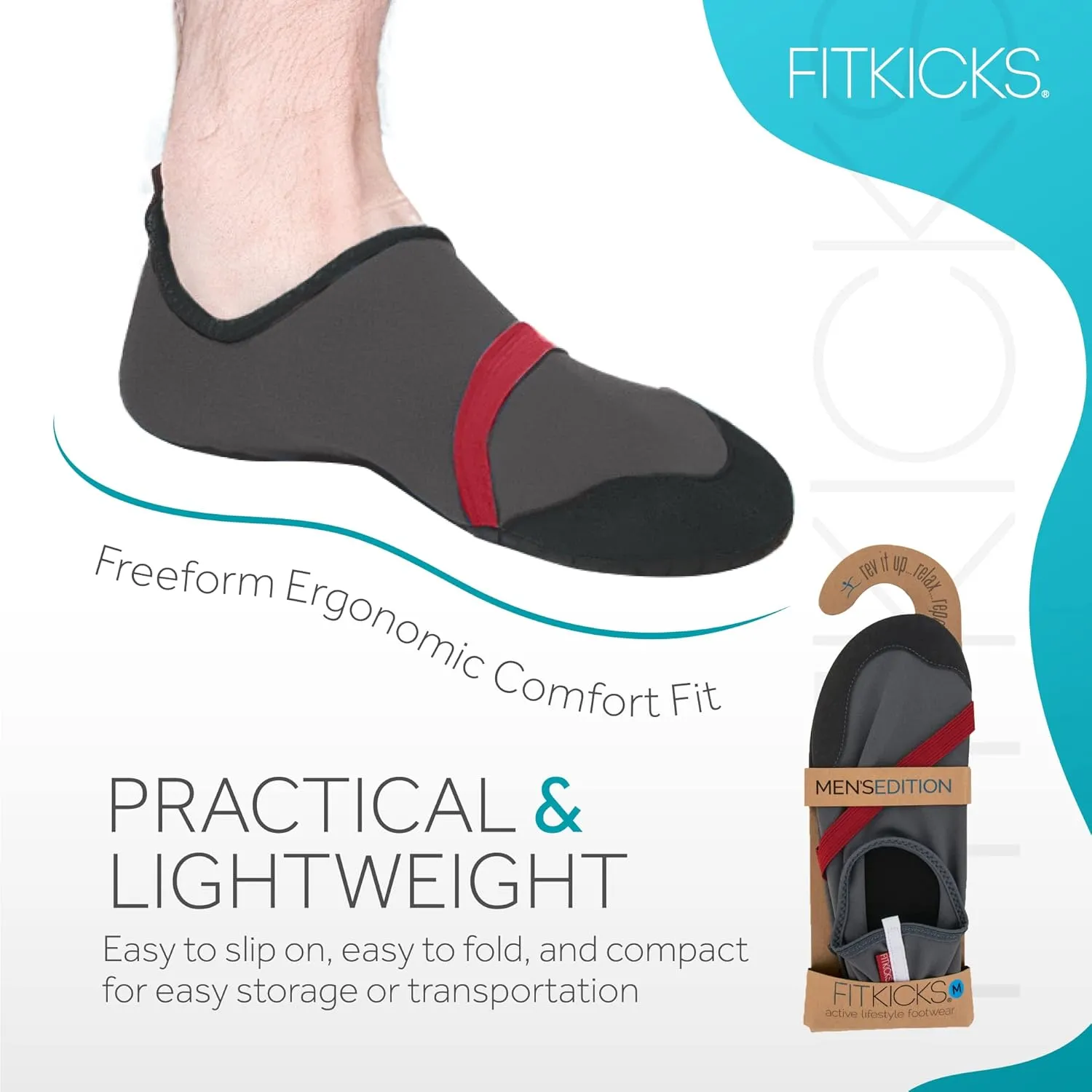 FITKICKS Active Men's Footwear Foldable Water Shoes