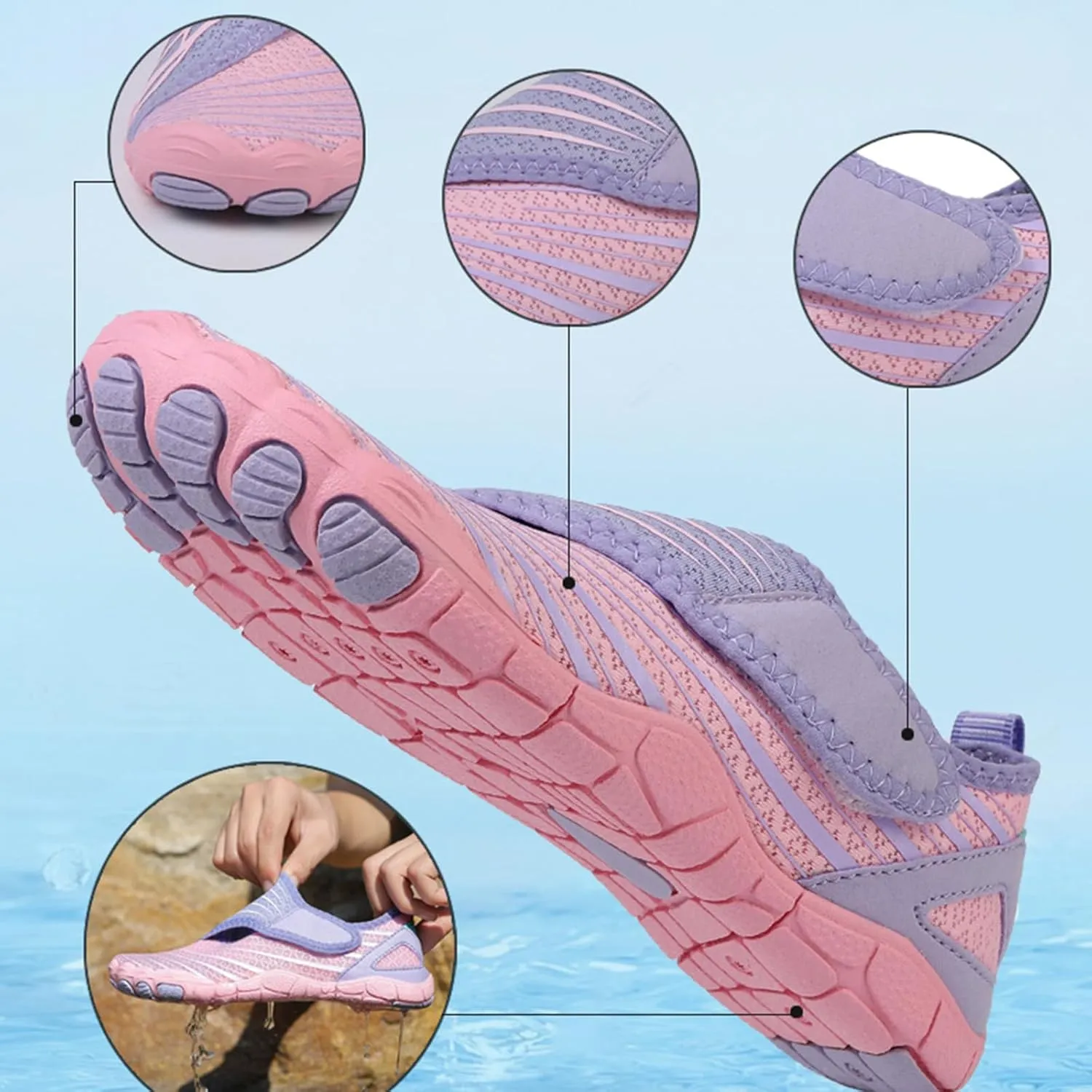 Footwear Barefoot Shoes Women Men Trail Running Healthy & Non-Slip Barefoot Shoes Breathable Fashion Wide Toe Box Hike Shoes Quick-Dry Beach Shoes for Swim River Pool