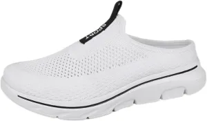 FUNCOS Women's Slip-On Mules Breathable Mesh Walking Slippers Open Back Summer Comfort